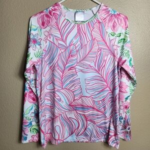 Stella Parker Womens |M| Long Sleeve Bright Tropical Swim Rashguard